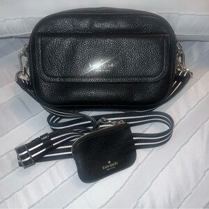 ♠️Kate Spade Rosie Pebbled Leather Medium Flap Camera Crossbody Bag, Black